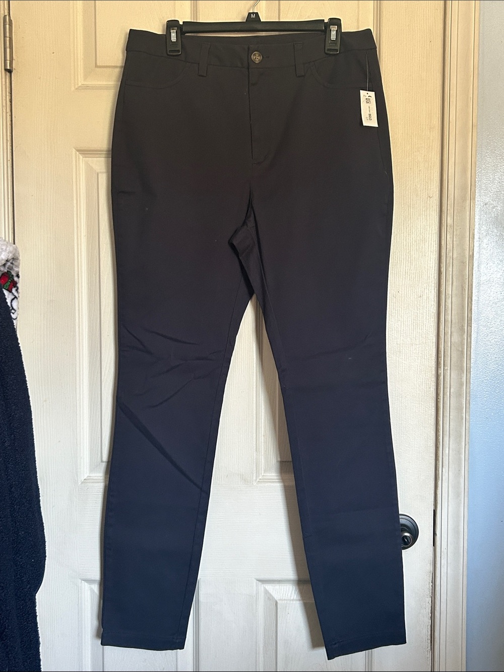 NWT Old Navy high rise stretch navy blue skinny leg pants size 12 TALL